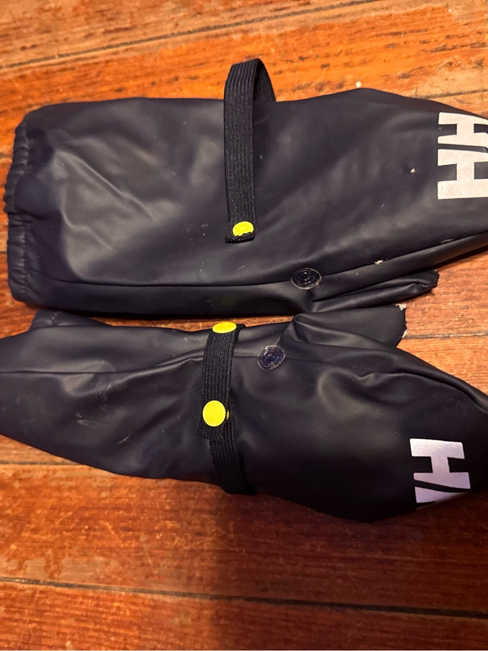 Helly Hansen Kids Navy Mittens with Yellow Snap Accents